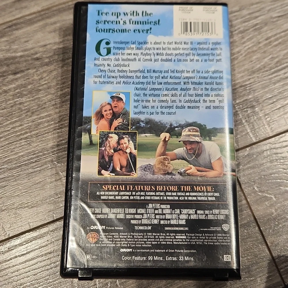 EUC Caddyshack special edition 19th Anniversary VHS w/original case
